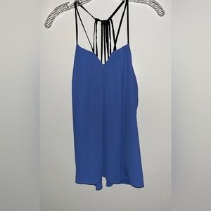 Black & Blue Strappy Dress Top